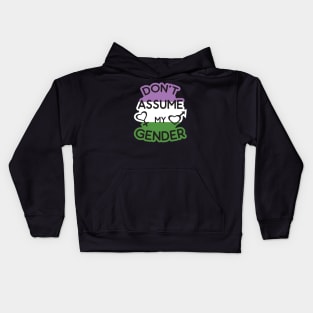 Don't Assume My Gender Genderqueer LGBT Pride Kids Hoodie